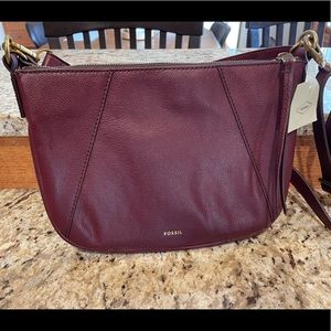 Fossil Skylar crossbody in wine color